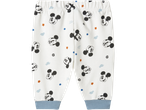 Pantaloni pentru copii cu imprimeuri Mickey Mouse, steluțe și valuri.