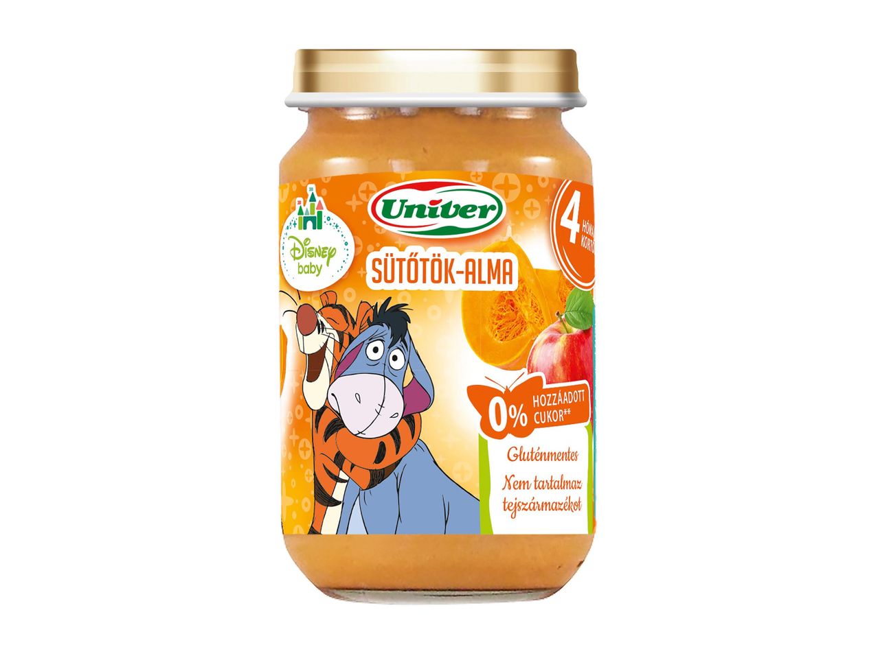 Uniber gyümölcspüré Micimackóval, hozzáadott cukor nélkül.