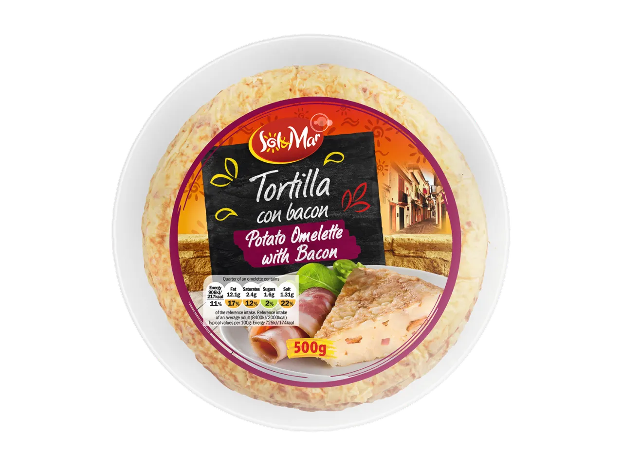 Sol&Mar Potato Omelette with Bacon: 500g.