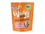 Waggy Treats BBQ Bangers dog treats, a 500g bumper pack of oven-baked mini sausages.