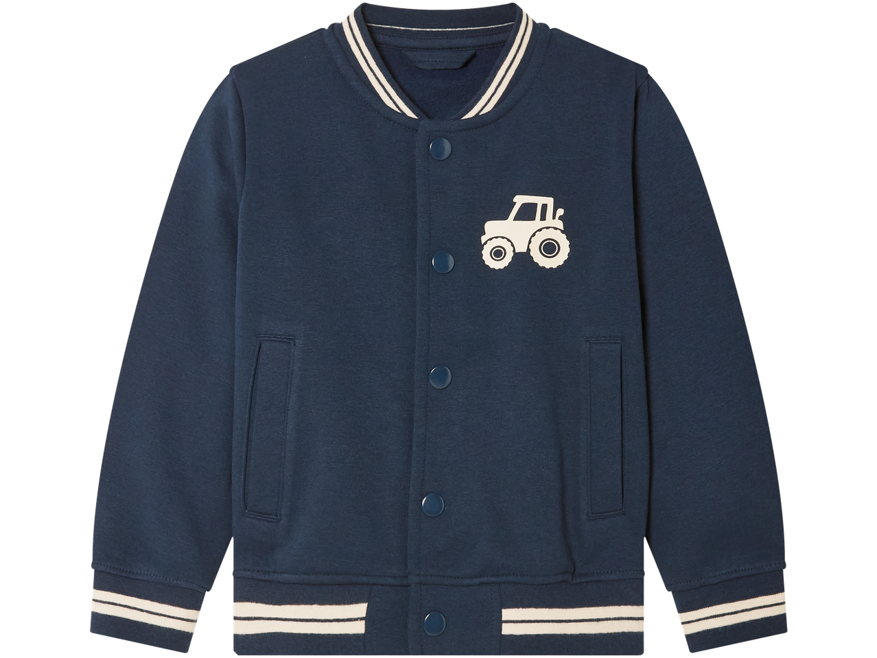 Tumesinine laste kolledžijakk traktori aplikatsiooniga