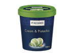 Sorvete Italiano, sabor Cream & Pistache, pote de 750 ml.