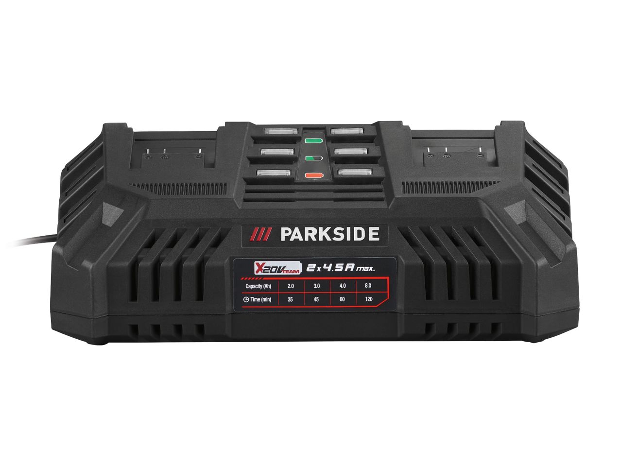 Dobbeltoplader 20 V 2x 4,5 A