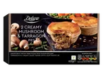 Deluxe 2 Creamy Mushroom & Tarragon Pies with nutritional information.