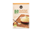 Verpakking van biologische couscous met een afbeelding van bereide couscous, 500g.