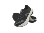 Crivit black running shoes with white soles, angled view.