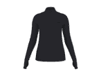 Dunkelgraues Langarmshirt mit Reißverschluss und Daumenlöchern