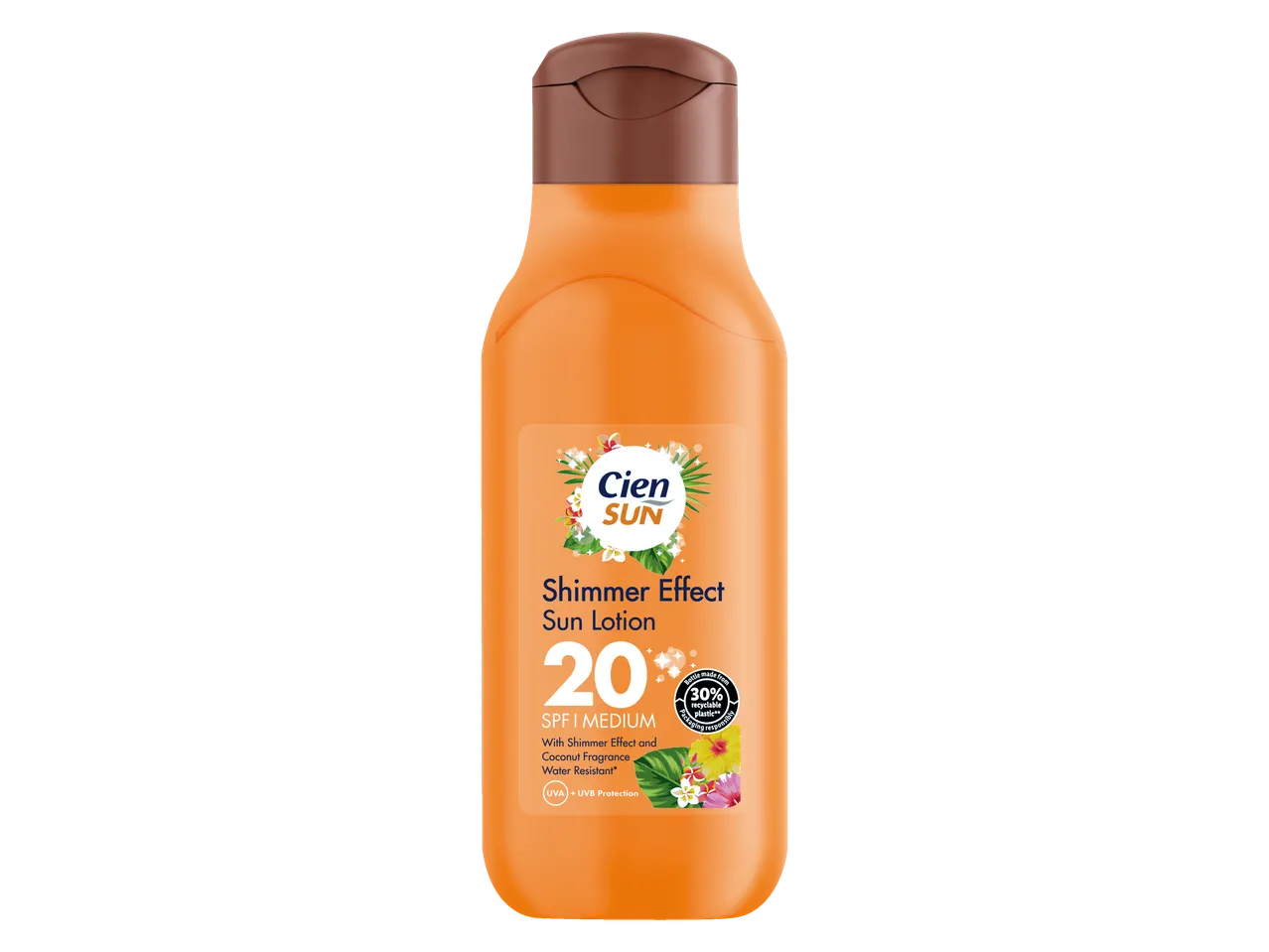 Loțiune solară Cien Sun cu efect sclipitor, SPF 20.