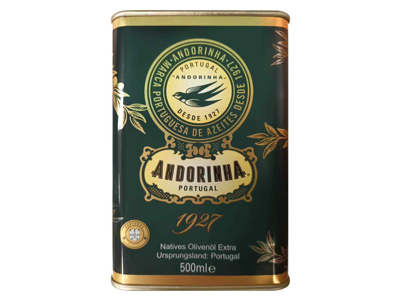 Andorinha extra vierge olijfolie uit Portugal, 500 ml blik.