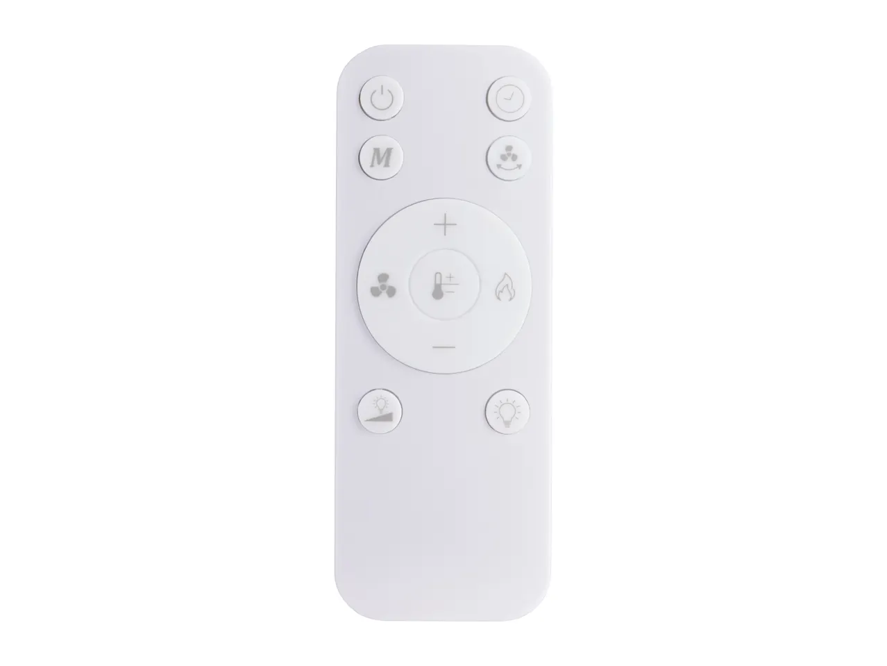 White remote control with various function buttons