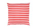 Red and white striped rectangular cushion