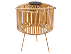 Lanterna solar LED LIVARNO de bambu com corda trançada e três pernas.