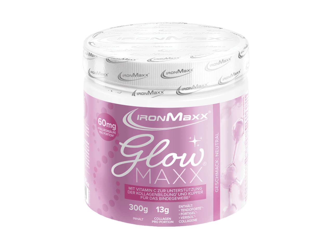 Integratore alimentare in polvere per la formazione di collagene e tessuto connettivo, gusto neutro.