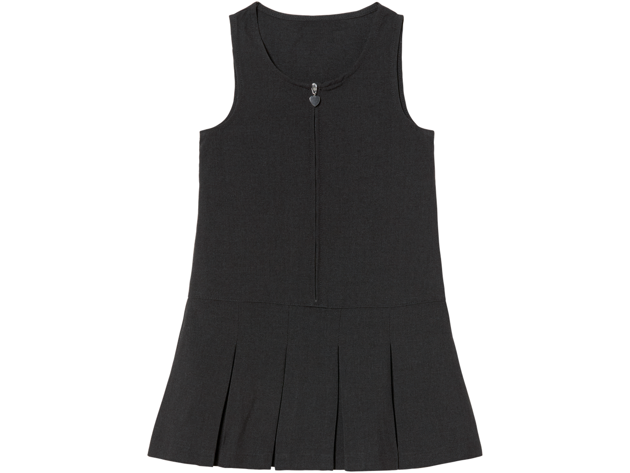 Grey pleated school dress for girls.