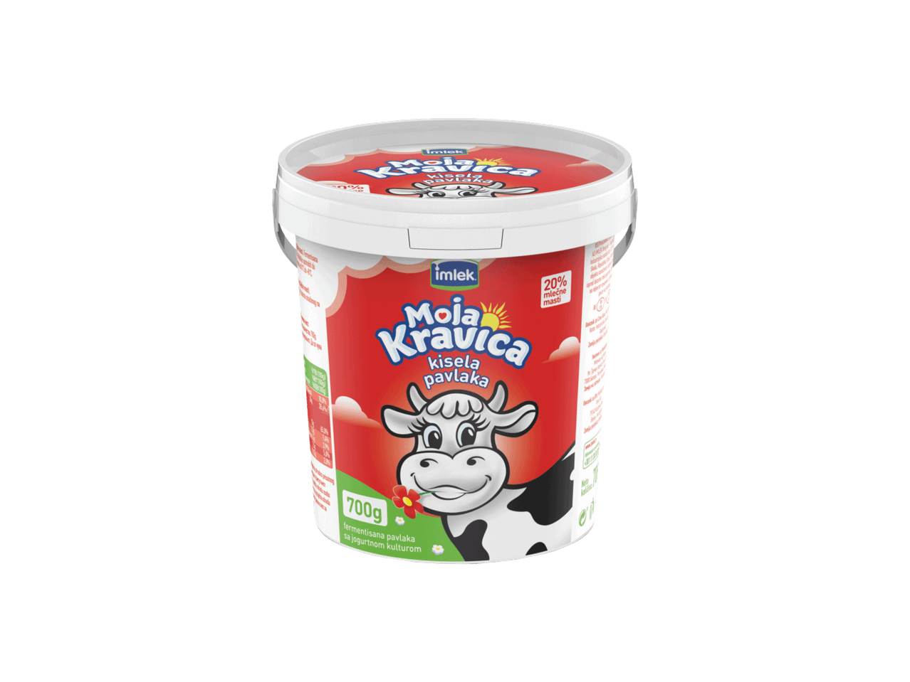 Kanta fermentisane pavlake sa 20% mlečne masti i kravom koja drži cvet.