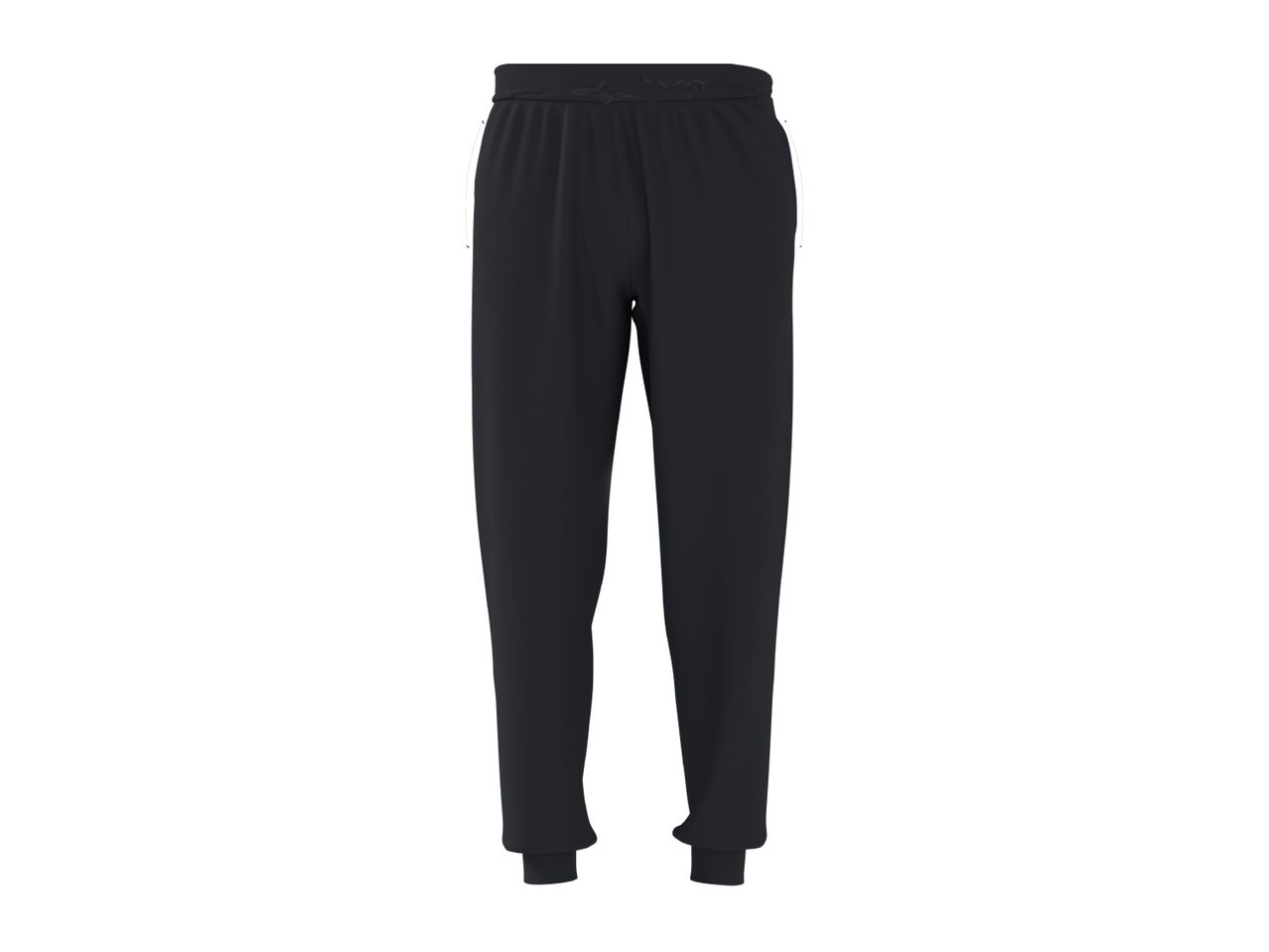 Black men's sweatpants with elastic waistband and cuffs
