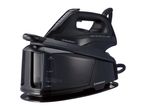 A black SilverCrest steam generator iron with a 1.5L water tank.