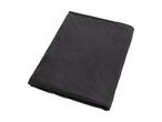 A dark gray fleece blanket, folded neatly on a white background.