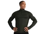 Man in a dark green long-sleeved athletic shirt with hands on hips.