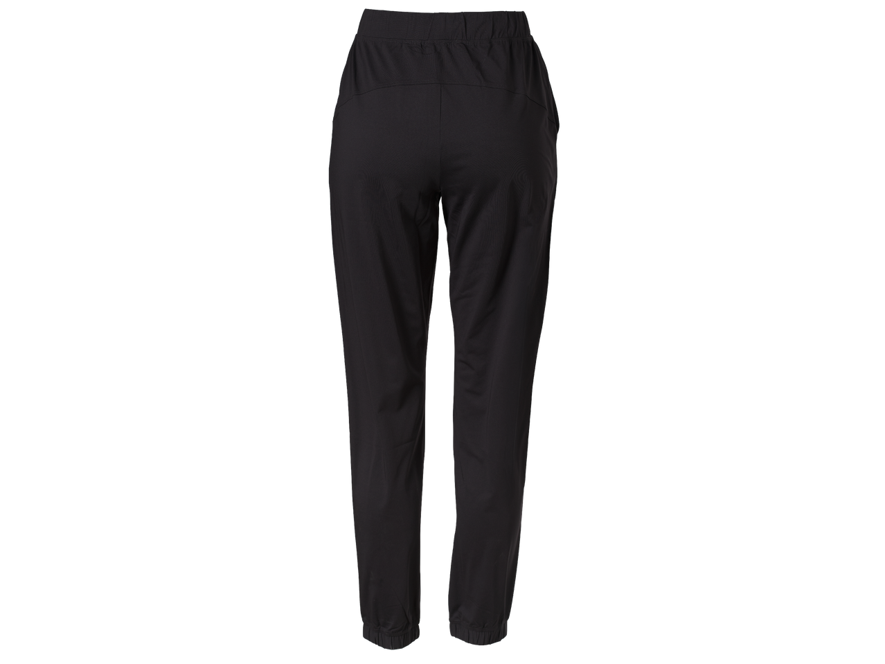 Дамски спортен панталон в черен цвят, с изглед отзад.