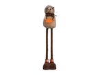 Autumn hedgehog plush toy with long legs, a brown scarf, and an orange leaf.