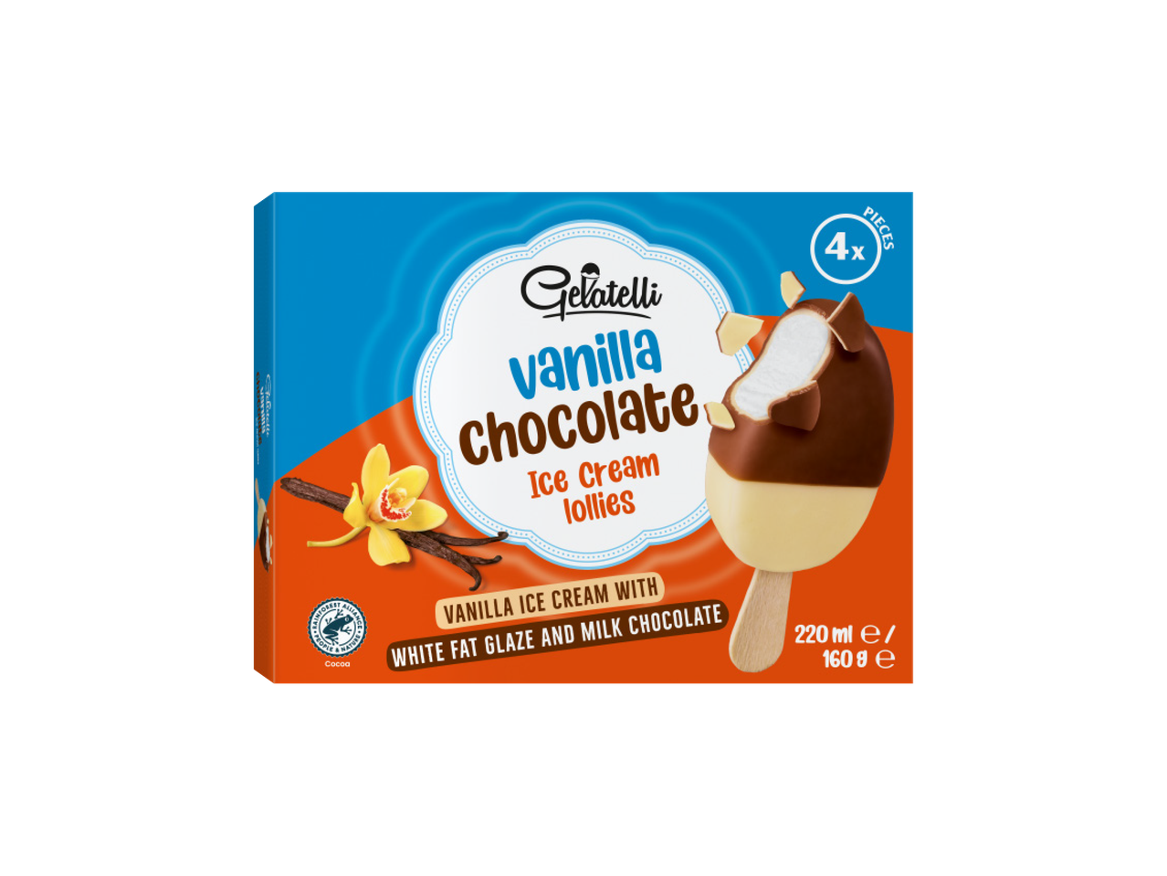 Stecco gelato vaniglia e cioccolato