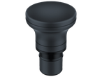 Matte black massage attachment, cylindrical with a round head.
