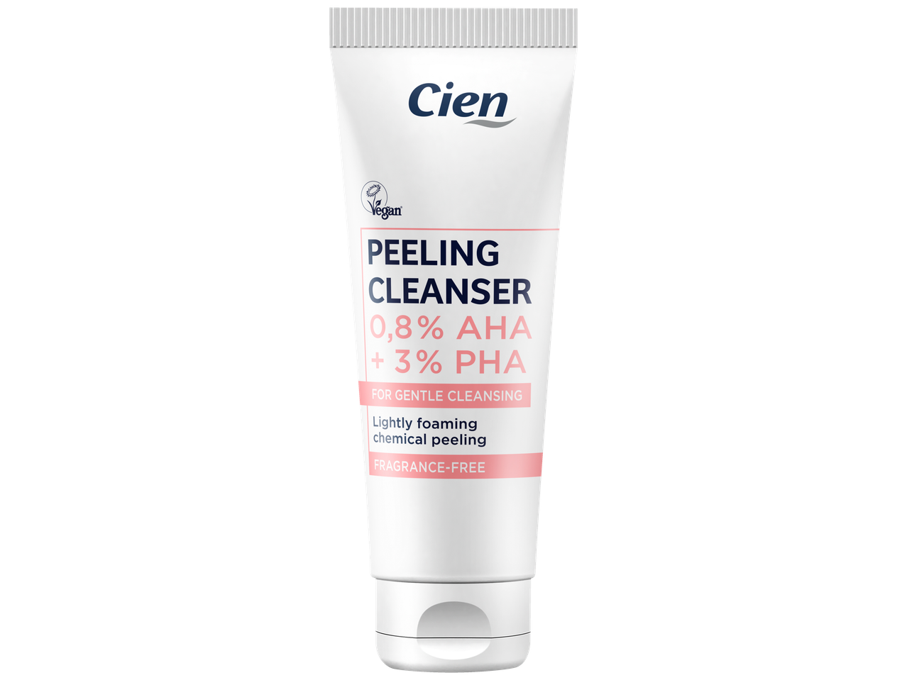 Cien Peeling Cleanser met 0,8% AHA + 3% PHA voor zachte reiniging en chemische peeling.