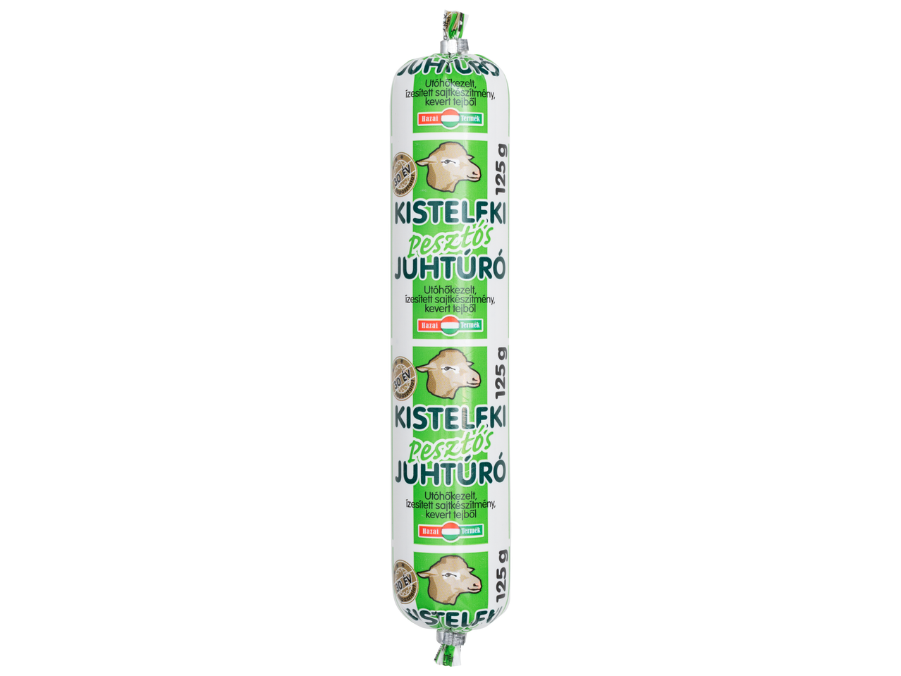 Kisteleki Juhtúró, pasztőrözött, ízesített sajttermék, 125g-os kiszerelésben.