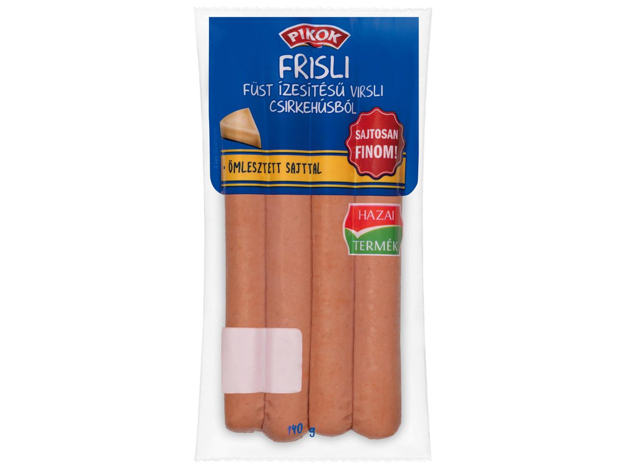 Fűszeres virsli csomagolásban.
