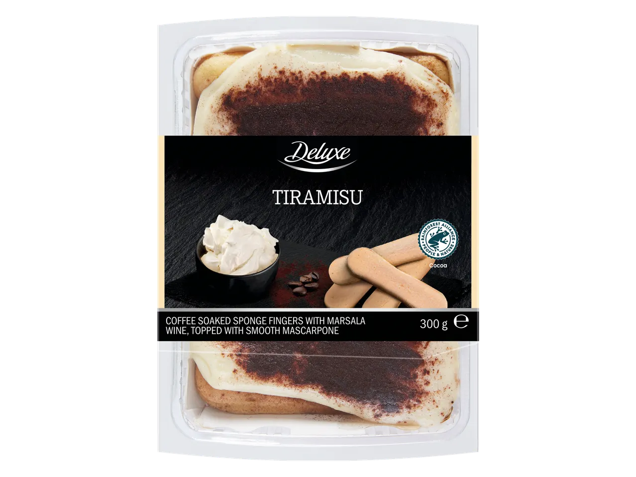 Deluxe Tiramisu su kava, Marsala vynu ir maskarponės kremu, 300g.