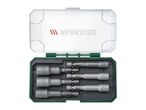 Parkside socket set with various sizes in a green carrying case.