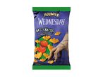 Halloween Wednesday Bat Snacks, ketchup flavored chips in a purple bag with a zombie hand.