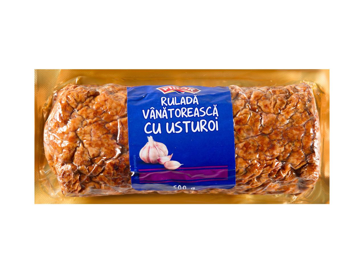 Rulată vânătorească Pirex cu usturoi.