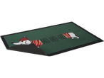 Tapete de entrada de Natal LIVARNO home com cão vestido de Pai Natal e «HO-HO-HO».