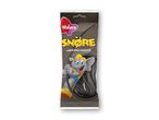 Pakke med sort lakridssnøre med en tegneserieelefant på forsiden.