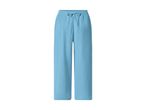 Light blue wide-leg trousers with a drawstring waist