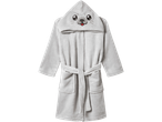 Детски халат LIVARNO home в светлосив цвят с качулка във формата на тюлен.
