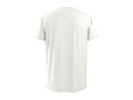 Back view of a plain white short-sleeved t-shirt.
