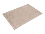 Beige rectangular bath mat with a textured, bobble surface.