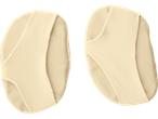 Pair of beige fabric half-shoes.