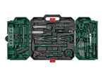 Open toolbox with various hand tools including screwdrivers, pliers, hammer, and measuring tape.