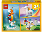 LEGO Creator 3 în 1: unicorn, caluț de mare și rață.