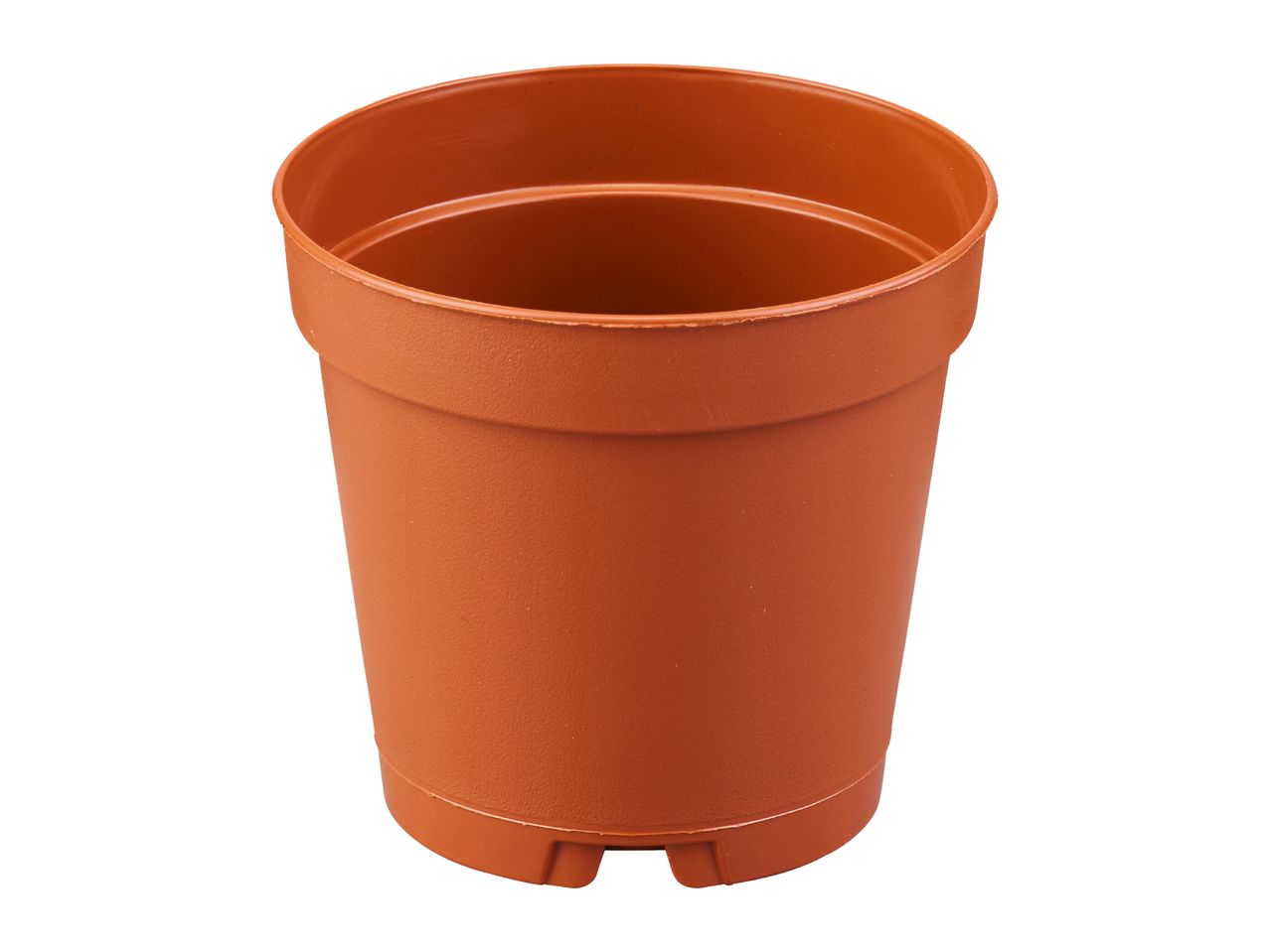 Empty brown plastic plant pot