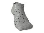 Grey ankle sock with black polka dots
