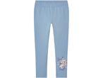 Leggings azzurri per bambina con stampa di Olaf e fiori.