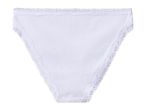 White ribbed women's briefs with lace trim