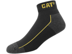 CAT® black ankle socks with yellow stripe detail.
