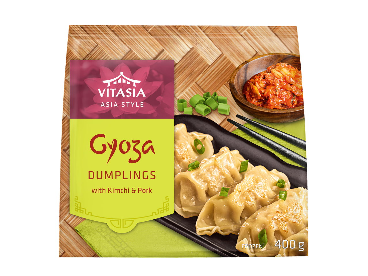 Vitasia Gyoza: diepvries dumplings met kimchi en varkensvlees.