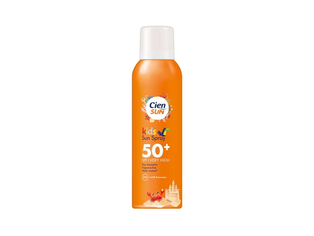 Spray solar Cien Sun Kids SPF 50+ pentru copii.